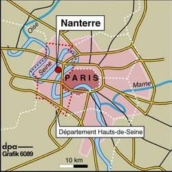Karte zum Anschlag im Pariser Vorort Nanterre