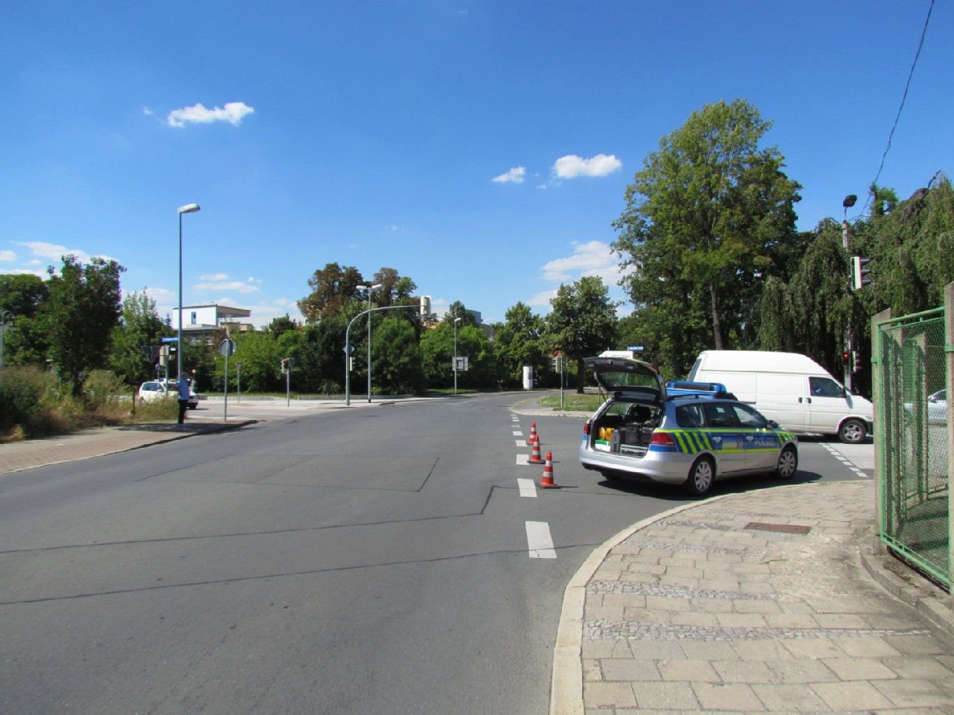 Foto des Unfallortes in Halberstadt Schützenstraße aus Richtung Magdeburger Straße