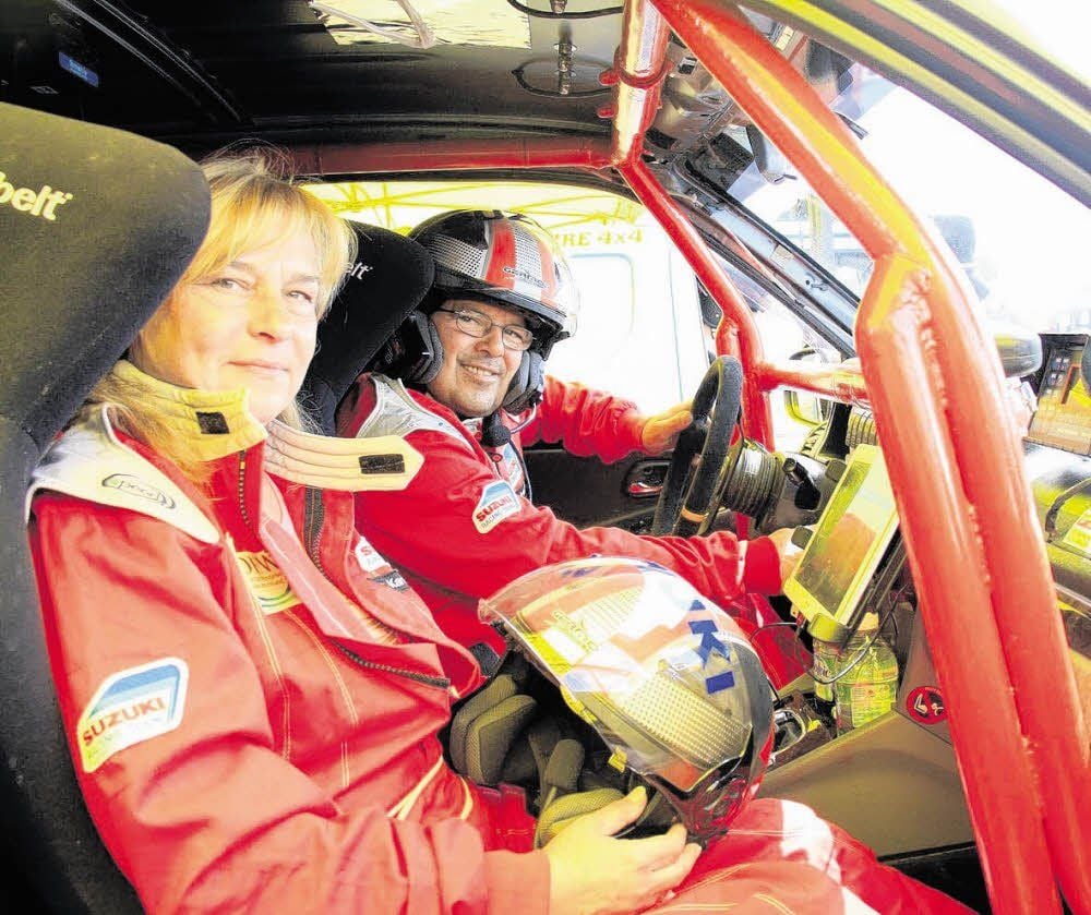 Karin und Andreas Söldner aus Weißenfels sitzen erst seit kurzem als Team im Rennwagen. Letztes Jahr sahen sie die Baja noch als Zuschauer.