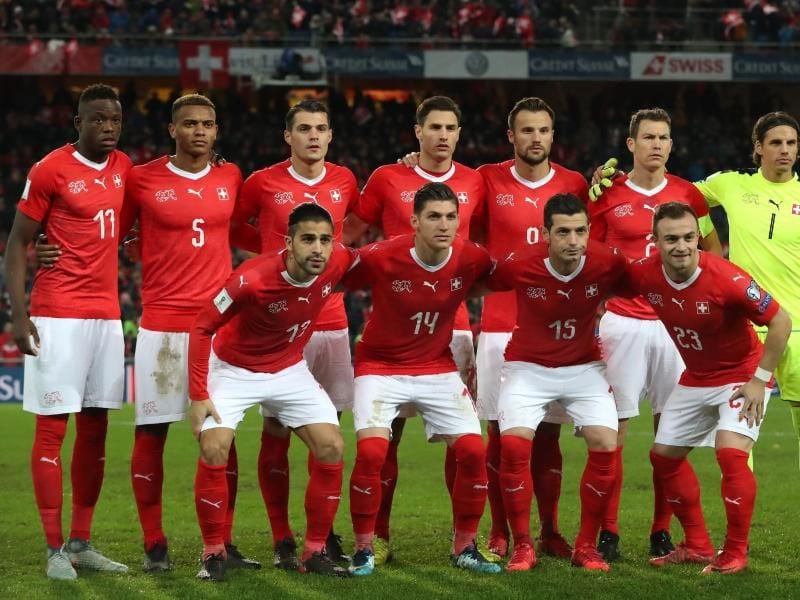 Die Fußball-Nationalmannschaft der Schweiz. Foto: Niall Carson/PA Wire
