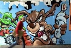Eine Graffiti-Wand in Mainz. (Foto: dpa)
