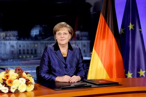 Die deutsche Bundeskanzlerin Angala Merkel bei der Neujahrsansprache in Berlin. (FOTO: DPA)