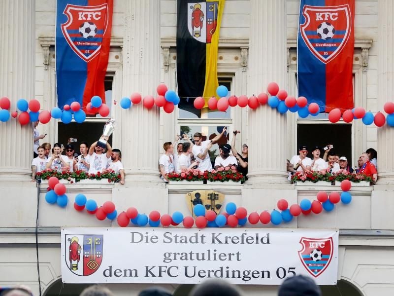 Der KFC Uerdingen setzte sich in der Aufsstiegsspielen zu 3. Liga in diesem Jahr durch. Foto: Roland Weihrauch