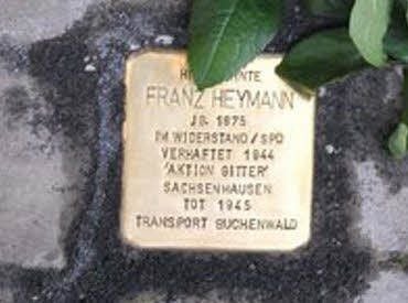 Im Oktober letzten Jahres wurde für den Sozialdemokrat Heymann in Sangerhausen ein Stolperstein verlegt.