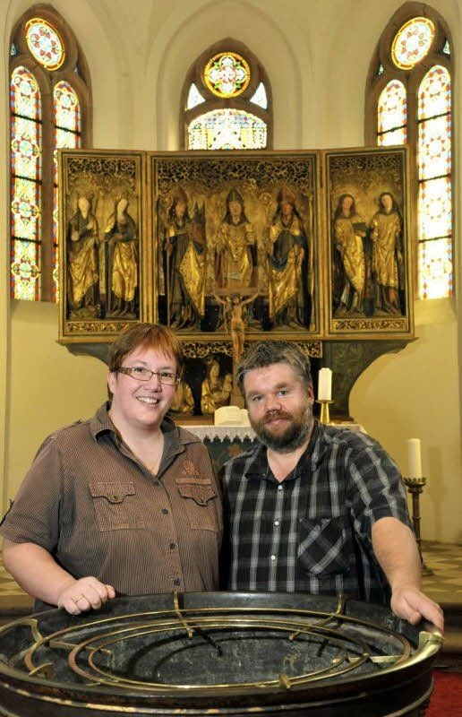 Roswitha und Thomas Meißner in einer ihrer neuen Wirkungsstätten: die Kirche in Könnern.