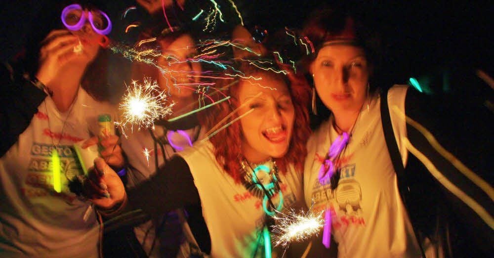 Sandy Cornils, Angelique Stein, Sara Pischmann und Cindy Meinig (von li.) kamen extra aus dem Erzgebirge zur Party nach Allstedt.