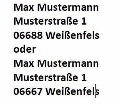 Die Postleitzahlen zählen.