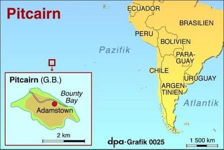 Infokarte zu Pitcairn (Grafik: dpa)