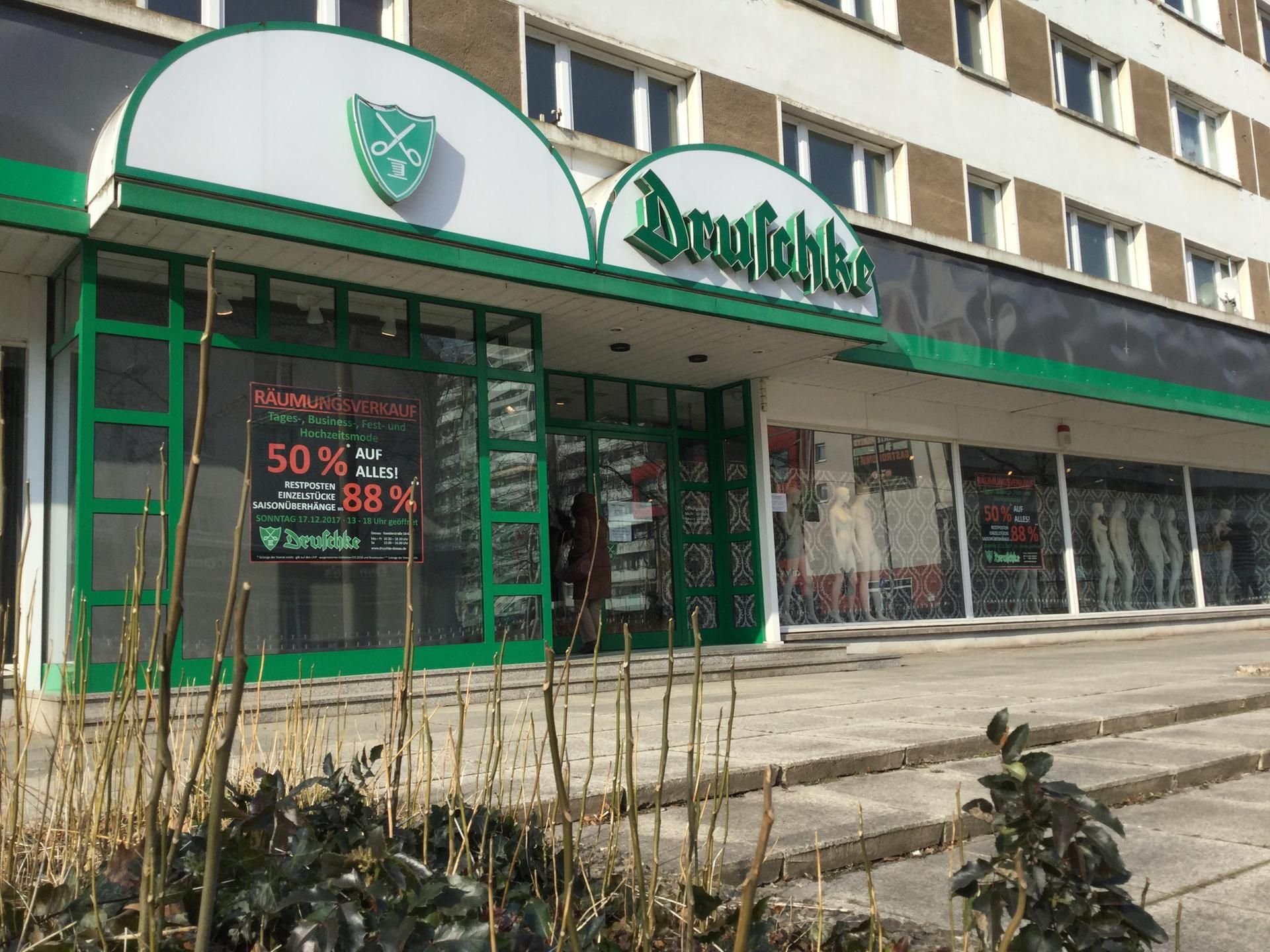 Im Druschke-Geschäft in der Kavalierstraße 58-64 hat im März ein Insolvenzausverkauf stattgefunden. Nun ist es geschlossen.