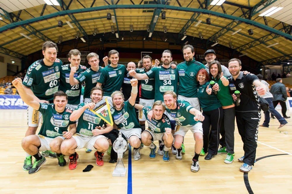 Die Sieger des Tages: Zweitliga-Tabellenführer SC DHfK Leipzig konnte sich beim 16. Peugeot-Cup den ersten Platz sichern.