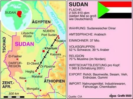 Region Darfur im Sudan (Grafik: dpa)