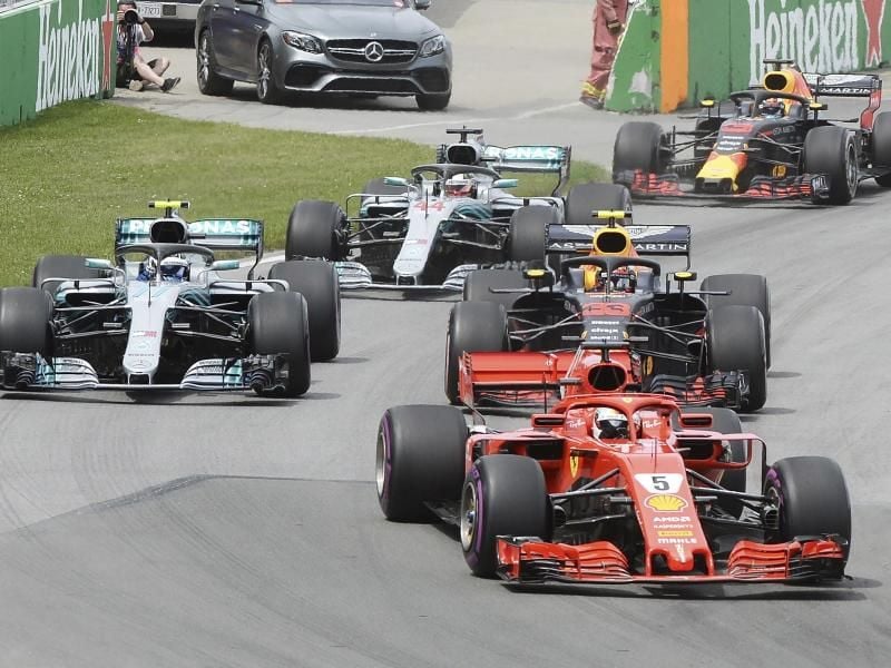 Sebastian Vettel führte das Rennen bereits nach dem Start an. Foto: Ryan Remiorz/The Canadian Press/AP