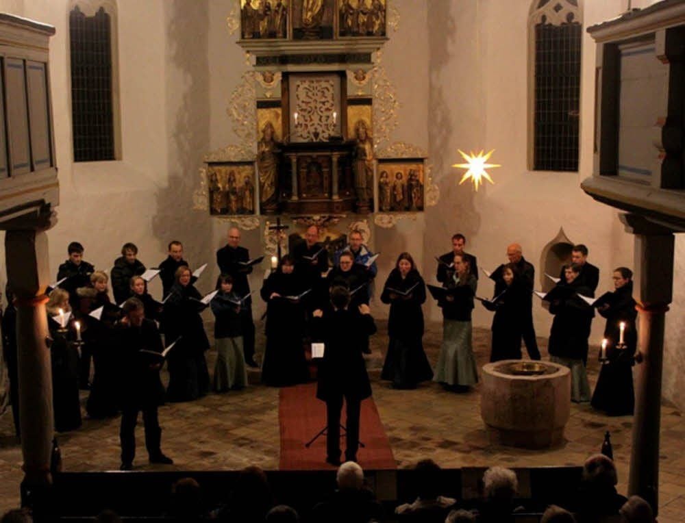 Ein ansprechendes Repertoire: Hallesche Madrigalisten bem Konzert in Unterrißdorf.