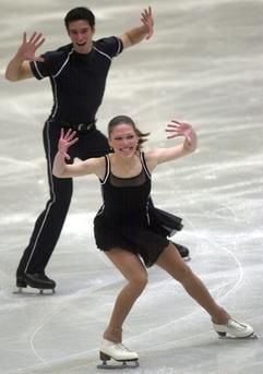 Das Eislauf-Paar Eva-Maria Fitze und Rico Rex.(dpa.)