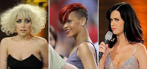 Die Kombo zeigt die amerikanischen Sängerinnen (l-r) Lady Gaga , Rihanna und Katy Perry. (ARCHIVFOTOS: DPA)