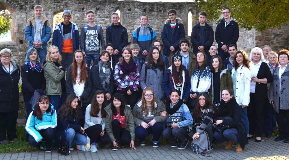 Die Schüler und Lehrer aus Eisleben und Georgien