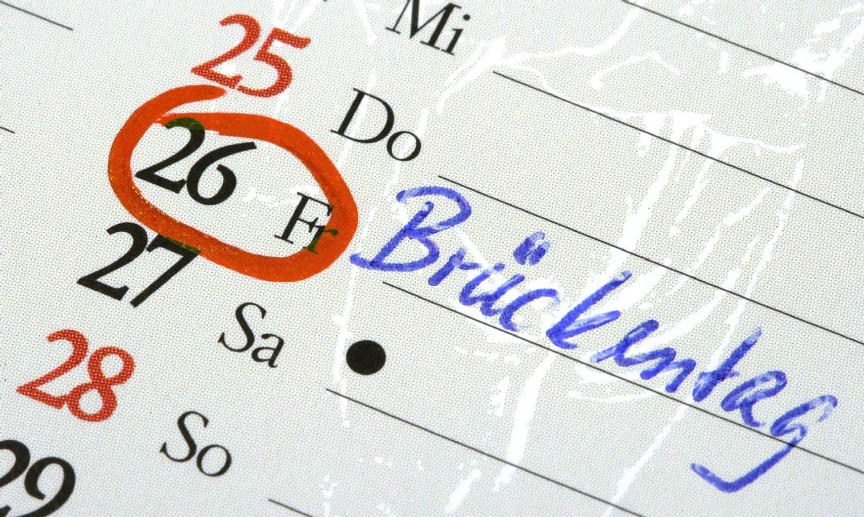 Eine günstige Ausbeute der Feiertage erfordert 2016 mehr Planung.