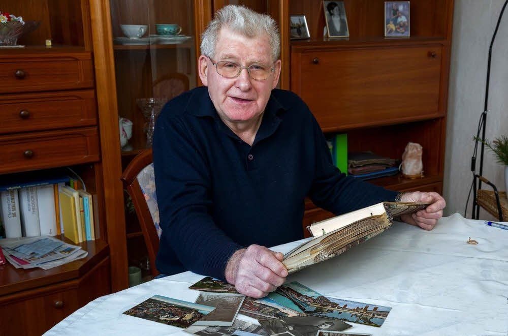 Martin Krüger aus Leuna (o.) hat viele Erinnerungsstücke seines Vaters (r.) aus dem Ersten Weltkrieg aufgehoben.