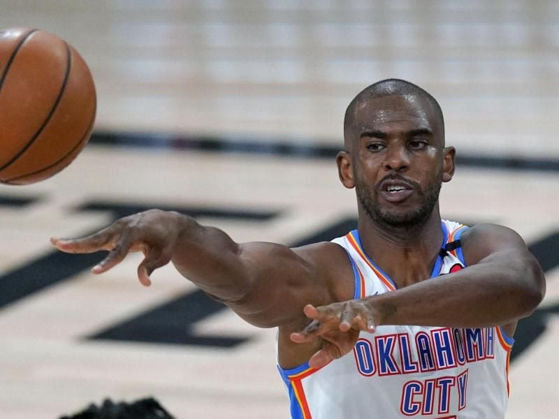Soll nach Medienberichten zu den Phoenix Suns wechseln: Chris Paul von Oklahoma City Thunder. Foto: Mark J. Terrill/AP/dpa