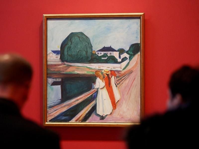„Die Mädchen auf der Brücke” (1927) von Edvard Munch. Foto: Roland Weihrauch
