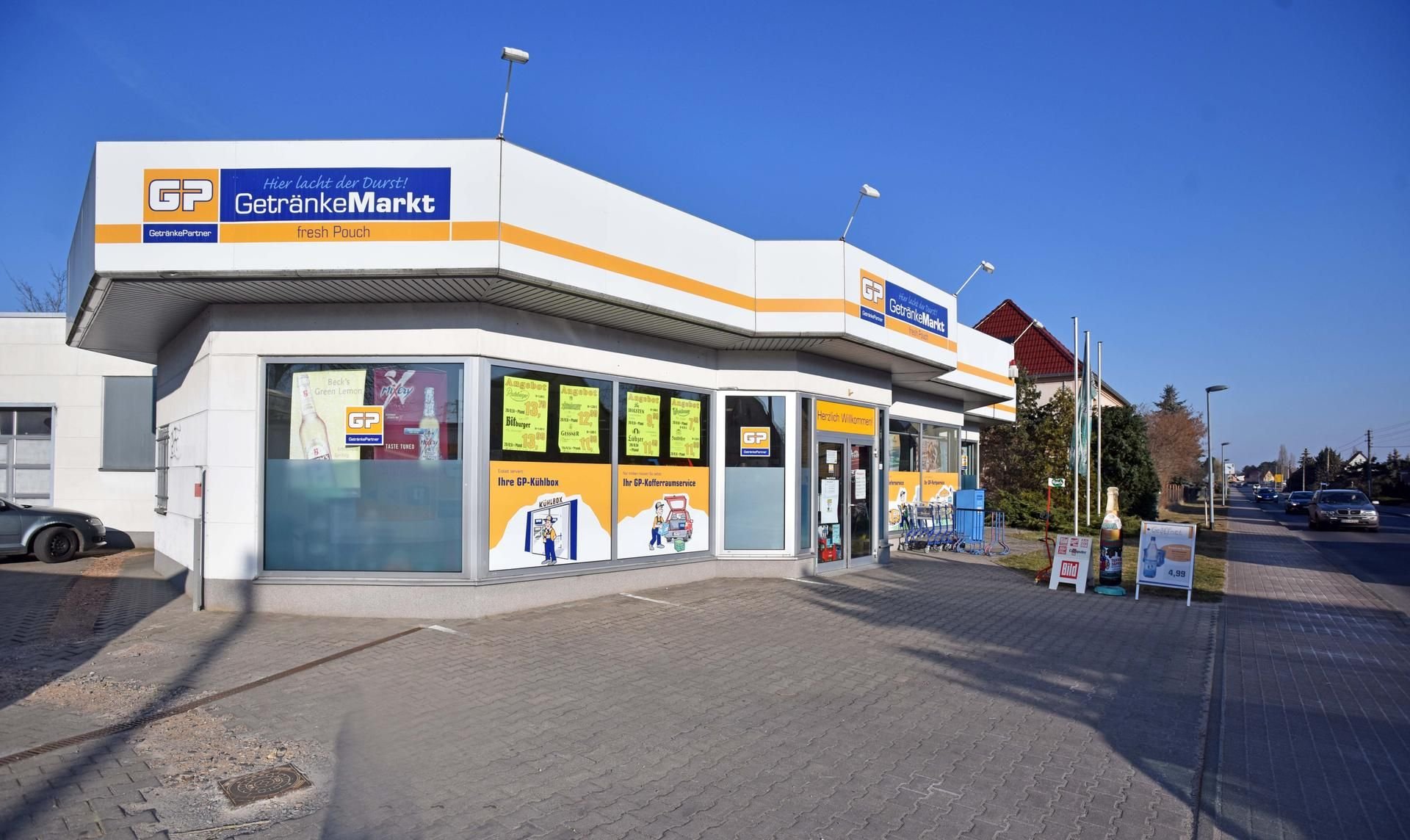Der Getränkefachmarkt in Pouch stand zur Versteigerung.