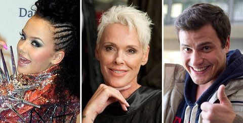 Die Sängerin «Kim Gloss» alias Kim Debkowski (v.l.), Schauspielerin Brigitte Nielsen und Schauspieler Rocco Stark waren die letzten drei Kandidaten in der sechste Staffel des RTL-Quotenhits «Ich bin ein Star - Holt mich hier raus!». (FOTO: DPA)