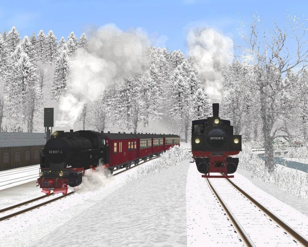 Doppelausfahrt der Selketalbahn in Alexisbad
