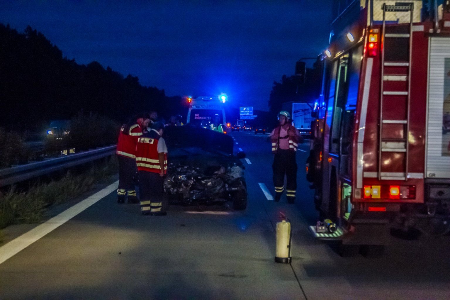 Unfall auf der A9 bei Klein-Marzehns.