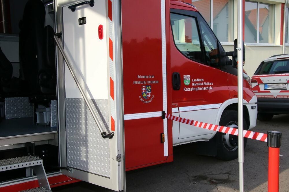Das Fahrzeug der mobilen Corona-Teststation.