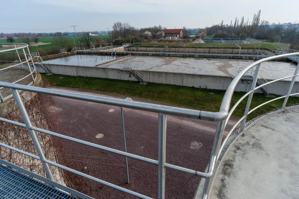 Blick über die Kläranlage des ZWA Bad Dürrenberg.