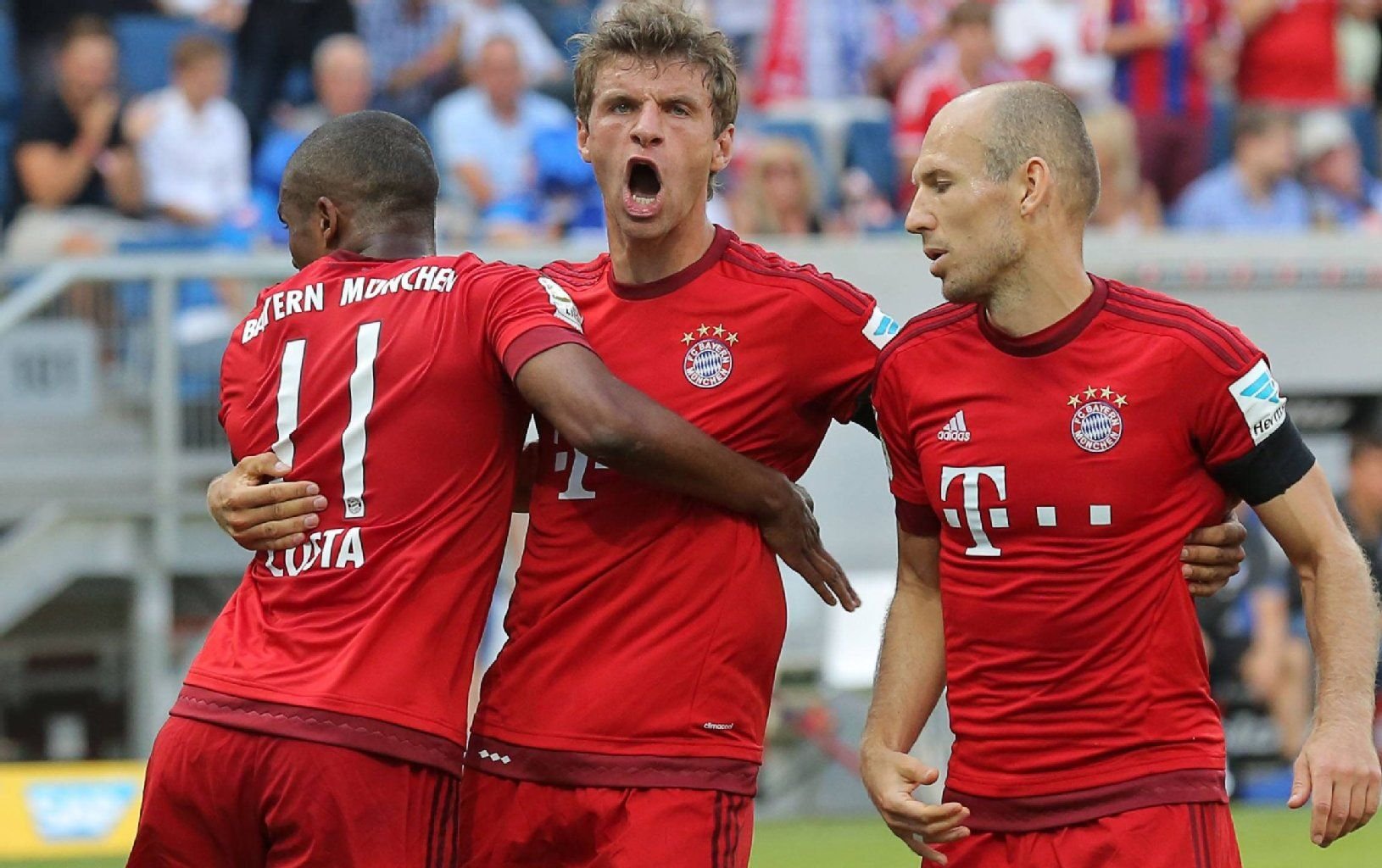 Thomas Müller (M.) konnte auch gegen Hoffenheim jubeln.