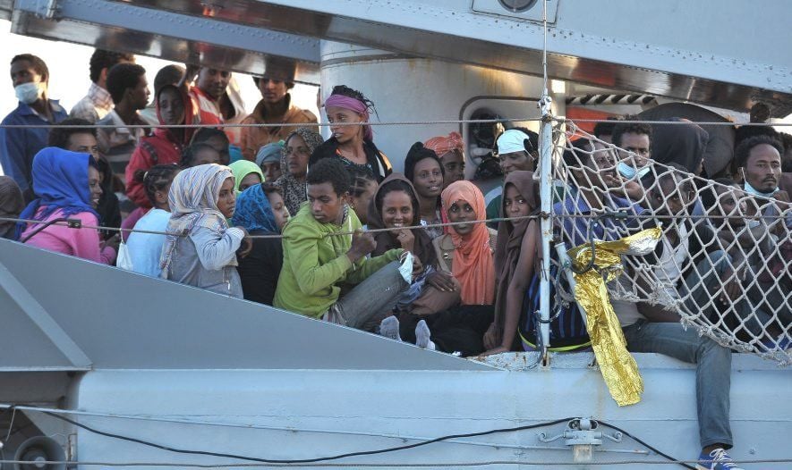 Flüchtlinge vor der sizilianischen Küste