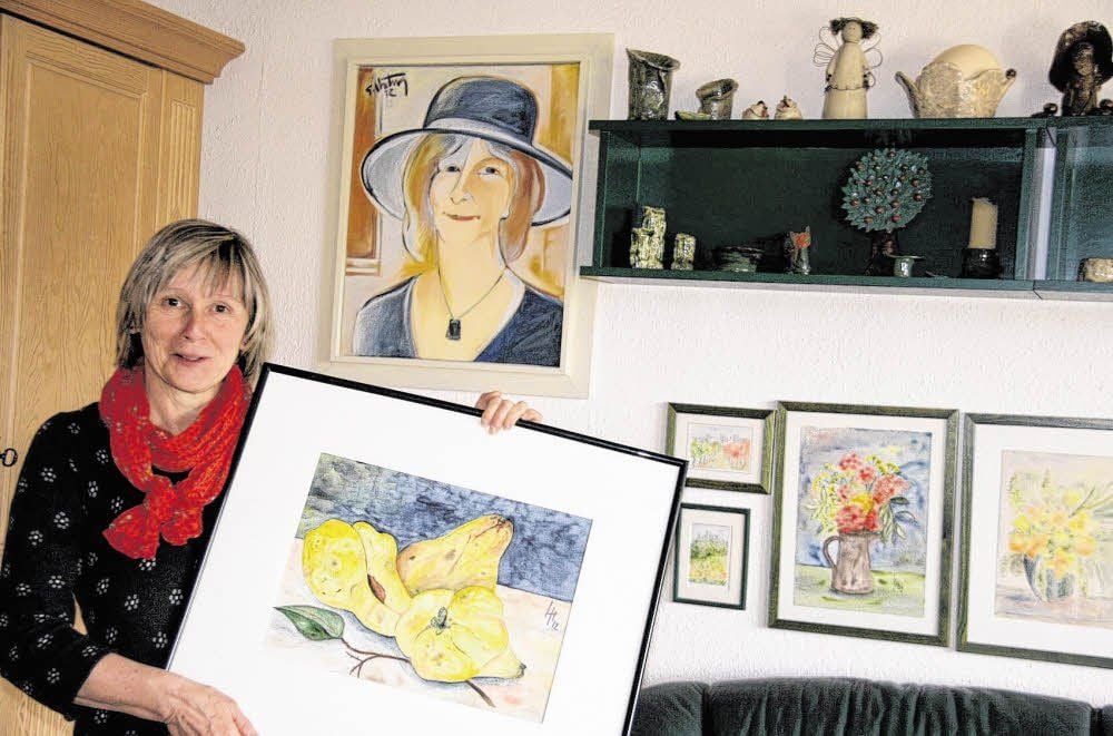 Ein Porträt von Iris Heinitz, das Gerhard Kitzig gemalt hat. Auch die anderen Dienstags-Malerinnen hat er in dieser Weise verewigt.