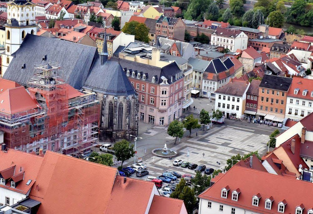 Ein Blick auf den Weißenfelser Markt von oben.