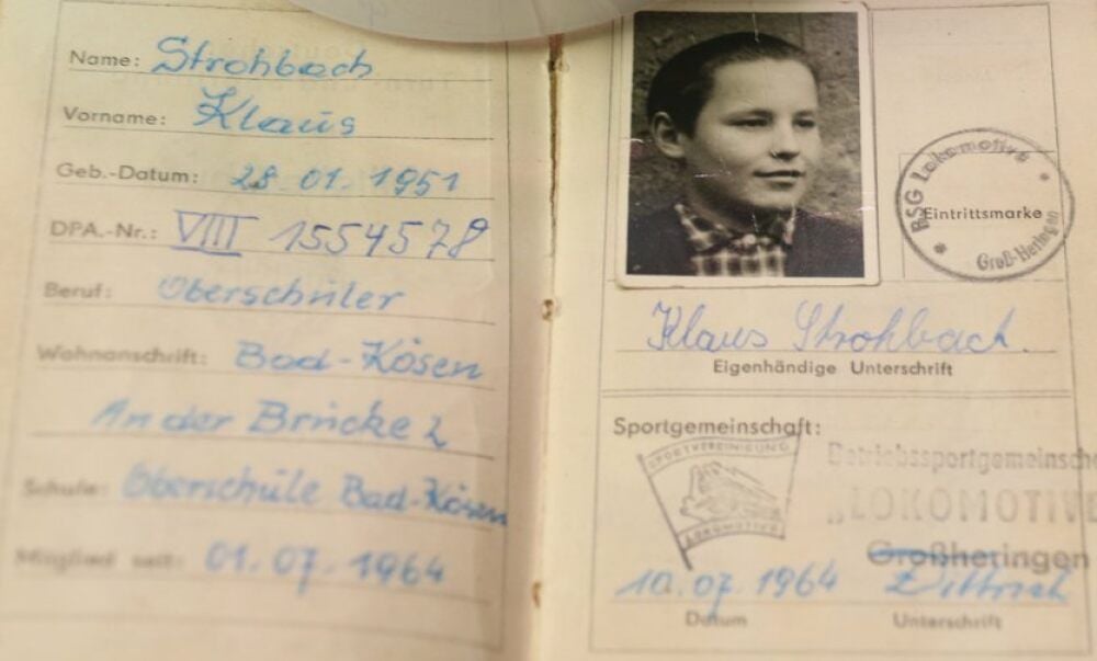 Das ist der Beweis, dass Klaus Strohbach als 13-Jähriger mit dem Kegelsport bei Lok Großheringen begann.