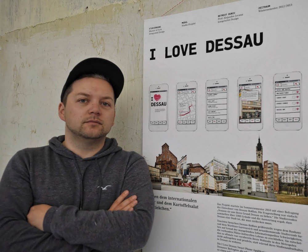 Design-Student Alexander Lech hat eine „I love Dessau App“ entwickelt.