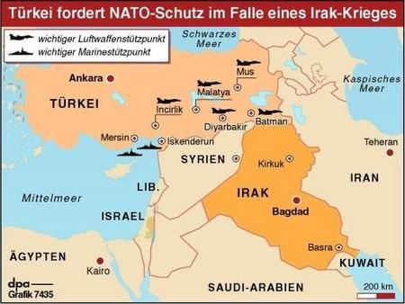 Türkei fordert NATO-Schutz. (Grafik: dpa)