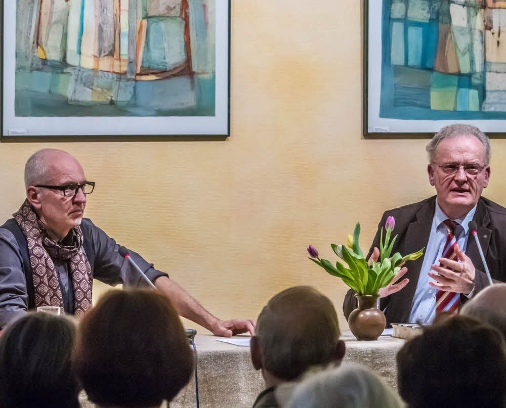 Gut besuchtes Gespräch: Eugen Ruge (l.) und Friedrich Schorlemmer