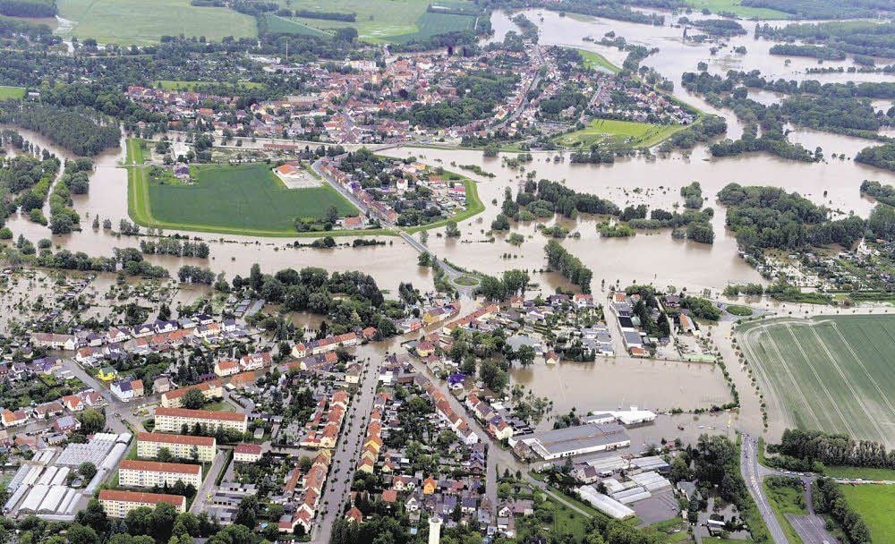 Land unter in Jeßnitz: Den Ortsteil traf das Hochwasser 2013 im Bereich Raguhn-Jeßnitz besonders hart.