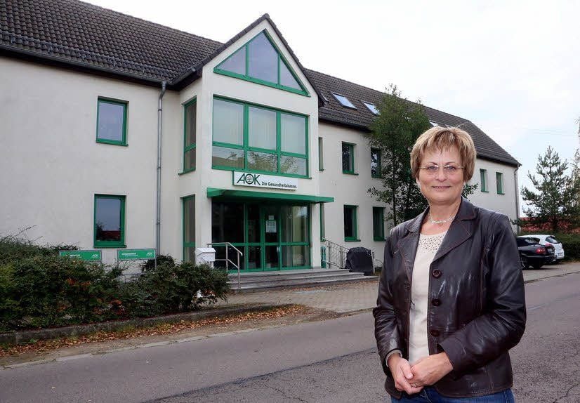 Birgit Leipziger vor ihrem künftigen Arbeitsplatz