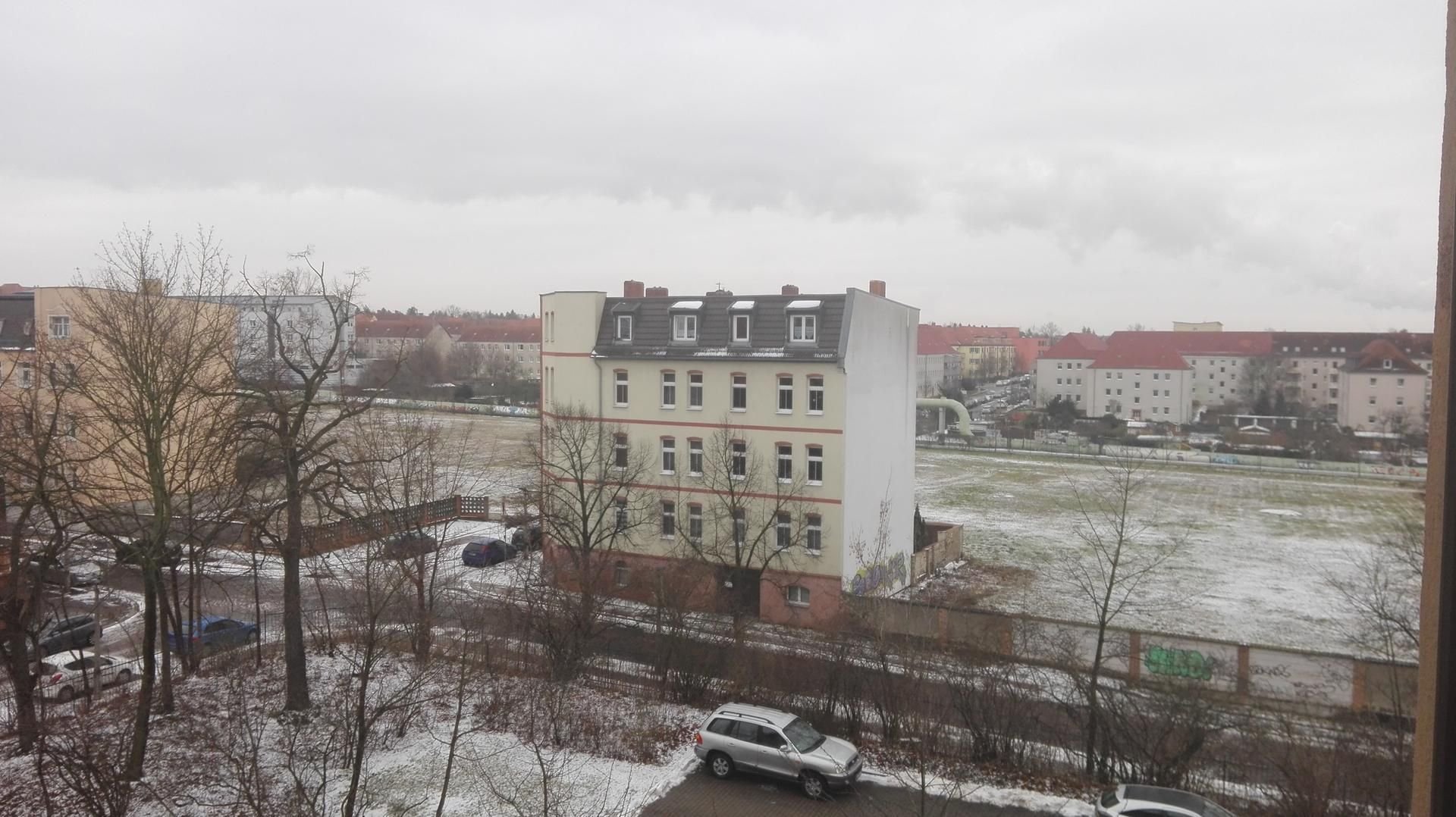 Blick auf das Areal des geplanten Seniorenwohnheims zwischen Bugenhagenstraße und Straße der Republik.