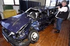 Daniel Küblböcks Unfallfahrzeug. (Foto: dpa)