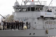 Das Minenjagdboot «Überherrn» läuft am 7. September vom Marinestützpunkt Kiel in den Libanon aus. Es soll den internationalen Verband der UNIFIL-Mission verstärken. (Foto: dpa)
