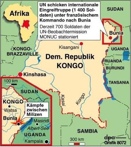 Kongo. (Grafik: dpa)