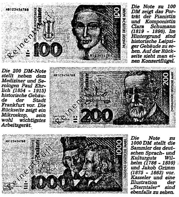 So stellte die MZ am 14. August 1990 die neuen D-Mark-Scheine vor. Ab Oktober 1990 kamen sie in Verkehr.