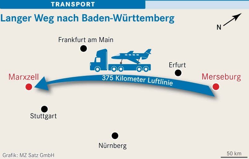 Langer Weg des Mig-Denkmals nach Baden-Württemberg