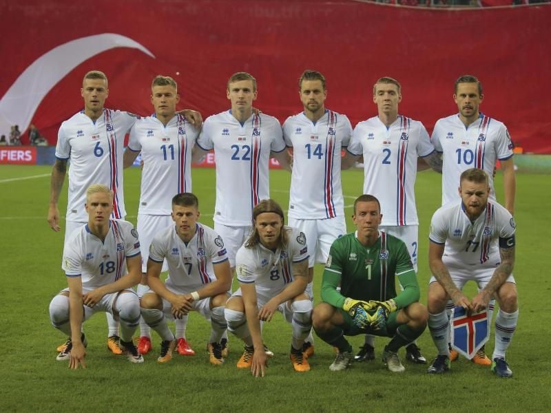 Die isländische Fußball-Nationalmannschaft. Foto: Str/AP