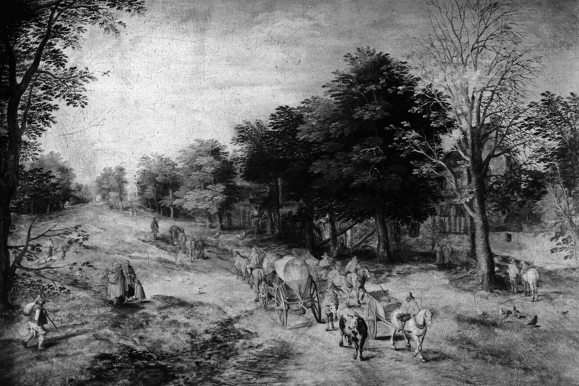 1979 waren mehrere Kunstwerke, darunter das Gemälde «Landstraße mit Bauernwagen und Kühen» von Jan Brueghel d.Ä. gestohlen worden.