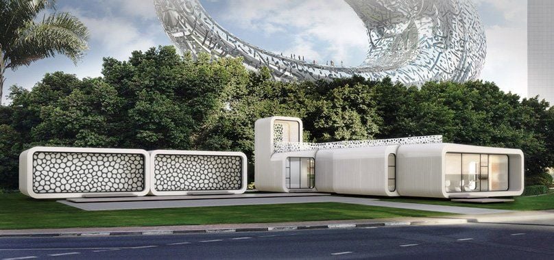 Ds erste 3D-gedruckte Bürogebäude entsteht derzeit in Dubai.