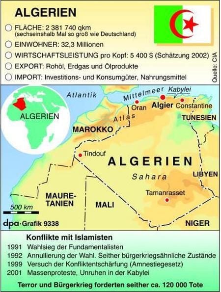 Länderinfo Algerien (Grafik: dpa)